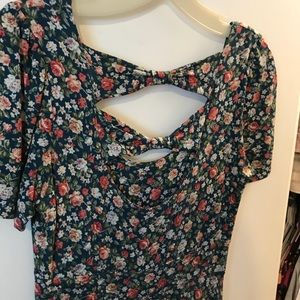 Bow-back floral skater dress, women’s M